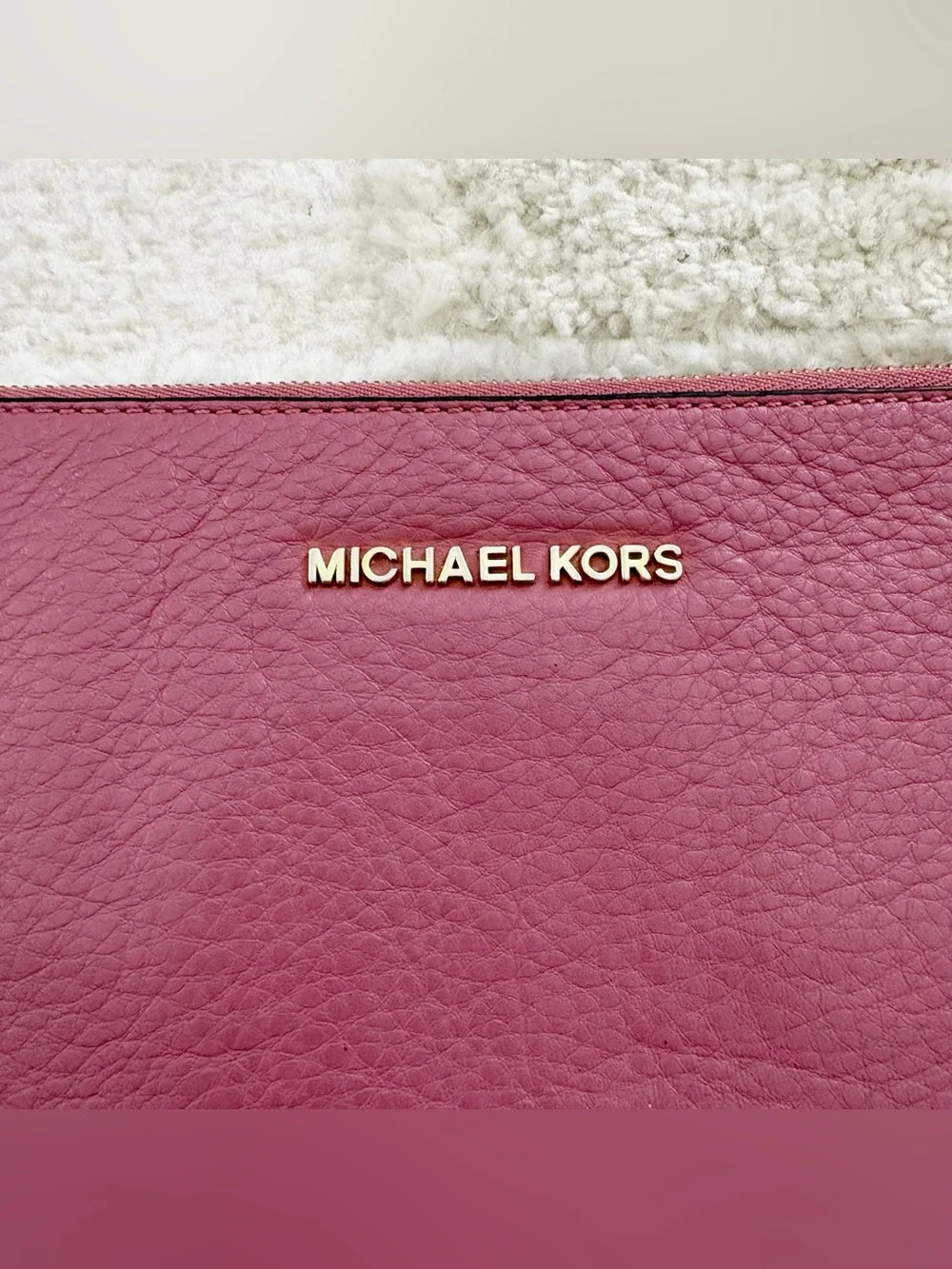 Michael Kors Rose Pink Pebbled Leather Wristlet